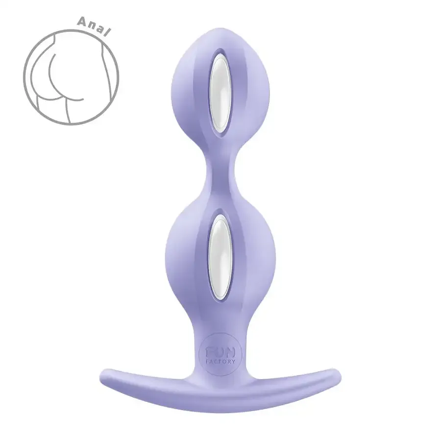 Анальные шарики Fun Factory B BALLS DUO Purple, эффект вибрации, диаметр 3,2 и 3,6 см Львов - изображение 1