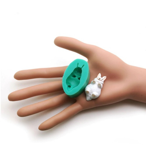 Силиконовый молд Заяц 30 на 50 мм зеленый Киев - изображение 2