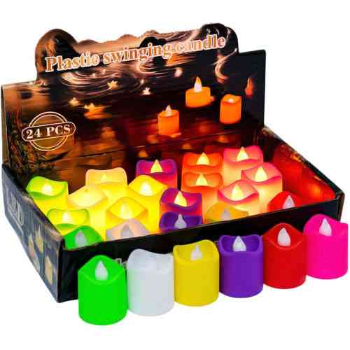 LED светильник, свечки 24шт теплый белый с пламенем, цветные Винница