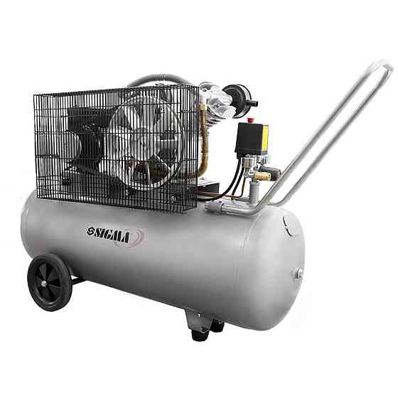 Sigma Компрессор двухцилиндровый ременной (V) 2.5кВт 396л/мин 10бар 100л (2 крана) SIGMA (70441 Коломия