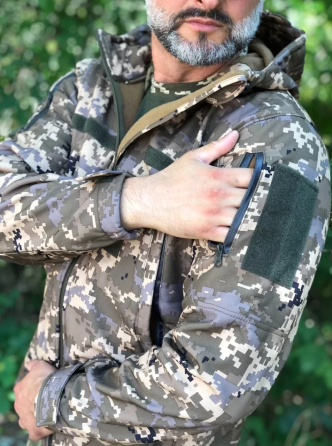 Мужская армейская пиксельная демисезонная куртка Soft Shell, военная демисезонная куртка весна Львов