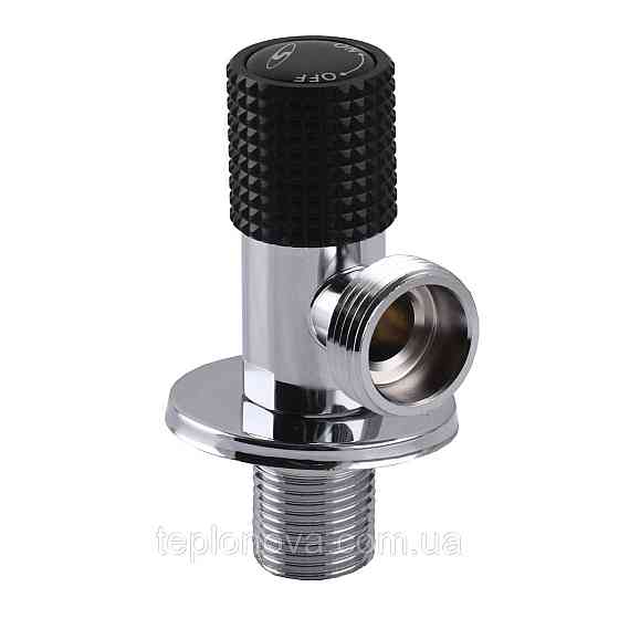 Кран кутовий кераміка SOLOMON EXCLUSIVE 1/2″X3/4″ 989 BLACK/CHROME ( 1шт.) Чернівці