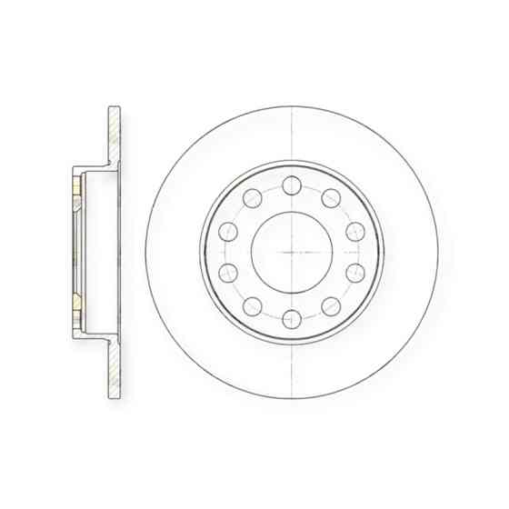 Диск тормозной автомобиль Ауди A4 B6, B7 (2000-) задний (d245x10mm) Мукачево