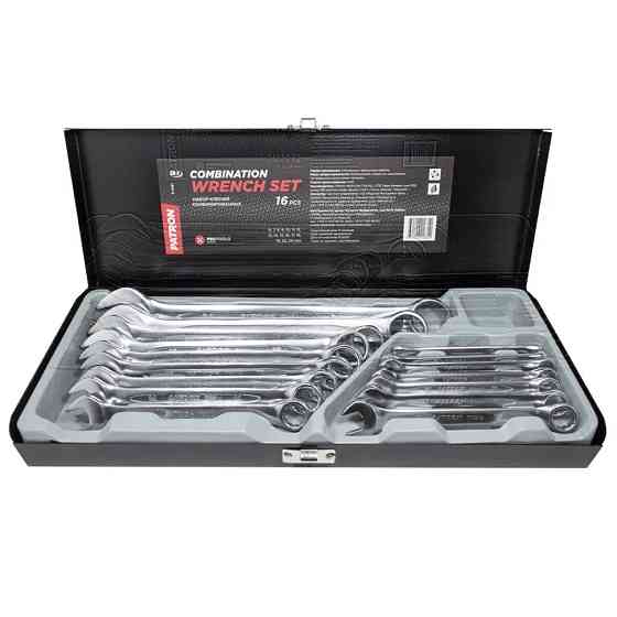 Набір ключів комбінованих 16 предметів (6-19,22,24 мм) PATRON P-5161 Одеса