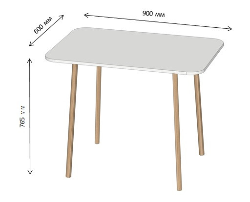 Обідній стіл LION Маямі-2 дерев'яні ніжки Антрацит (LION-041186) ТОП Дніпро - фото 8