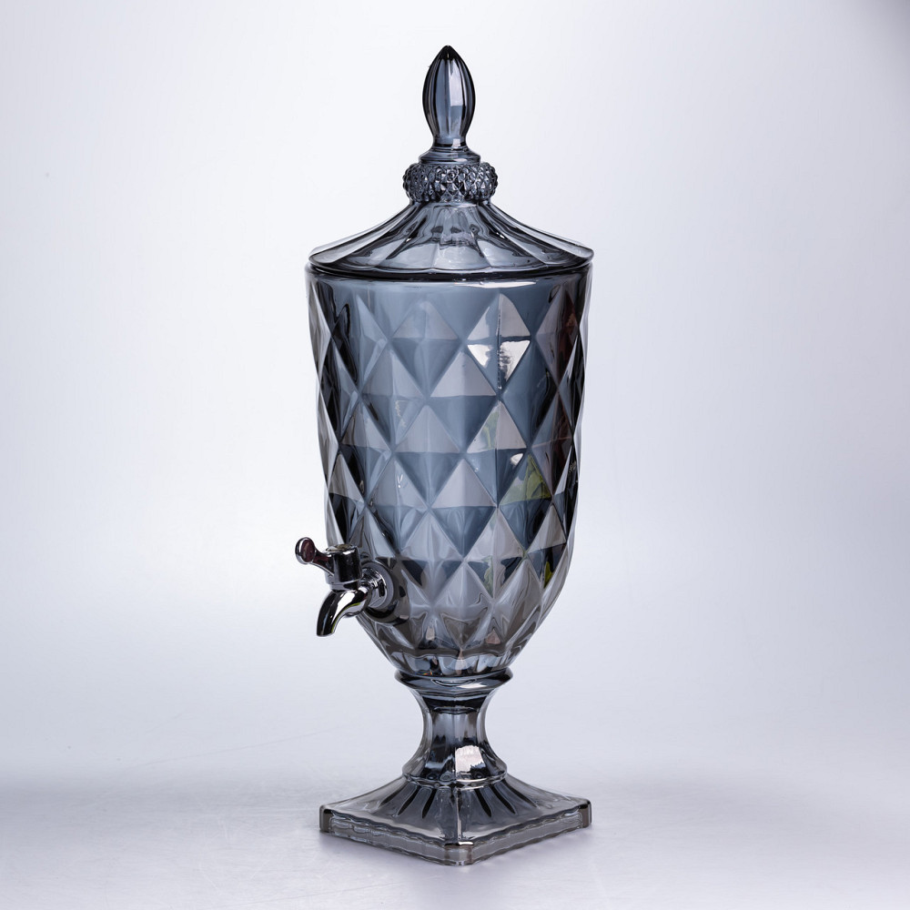 Лимонадниця з краном скляна 3 л диспенсер для напоїв лимонадник із краном Сірий HP-19-305 Коломия - фото 1