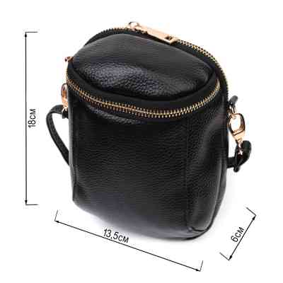 Сумка Vintage З м'якої натуральної шкіри Чорна (22338) Вінниця