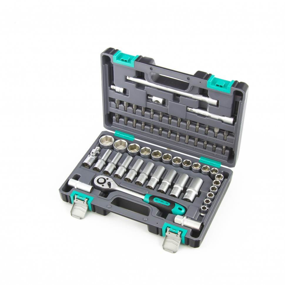 Набор инструментов, 1/2, CrV, пластиковый кейс, 60 предметов Stels Полтава - изображение 1