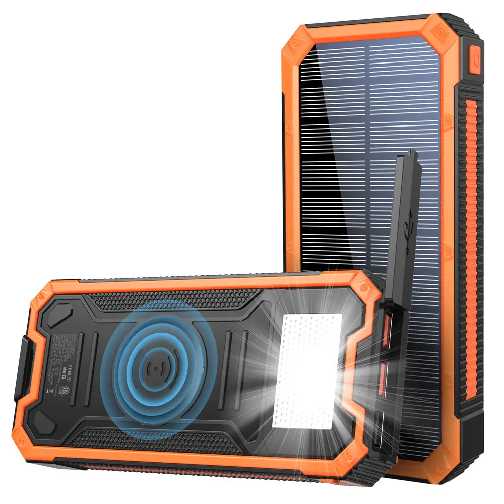 Зарядний пристрій на сонячних батареях iBattery YD-888KW 30000mAh з ліхтариком та бездротовою зарядкою Київ - фото 3