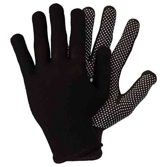 Sigma Перчатки трикотажные с точечным ПВХ покрытием р8 Микроточка (чёрные) SIGMA (9442931) Киев