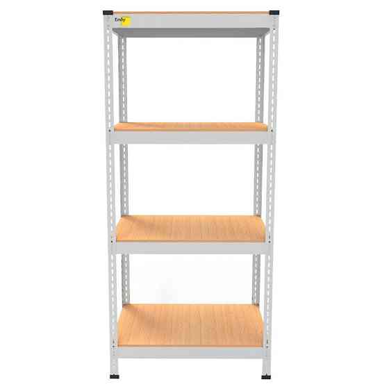 Металлический стеллаж Emby Light Series (размер 1500х900x450мм) 4 полки ДСП до 100кг Белый Винница