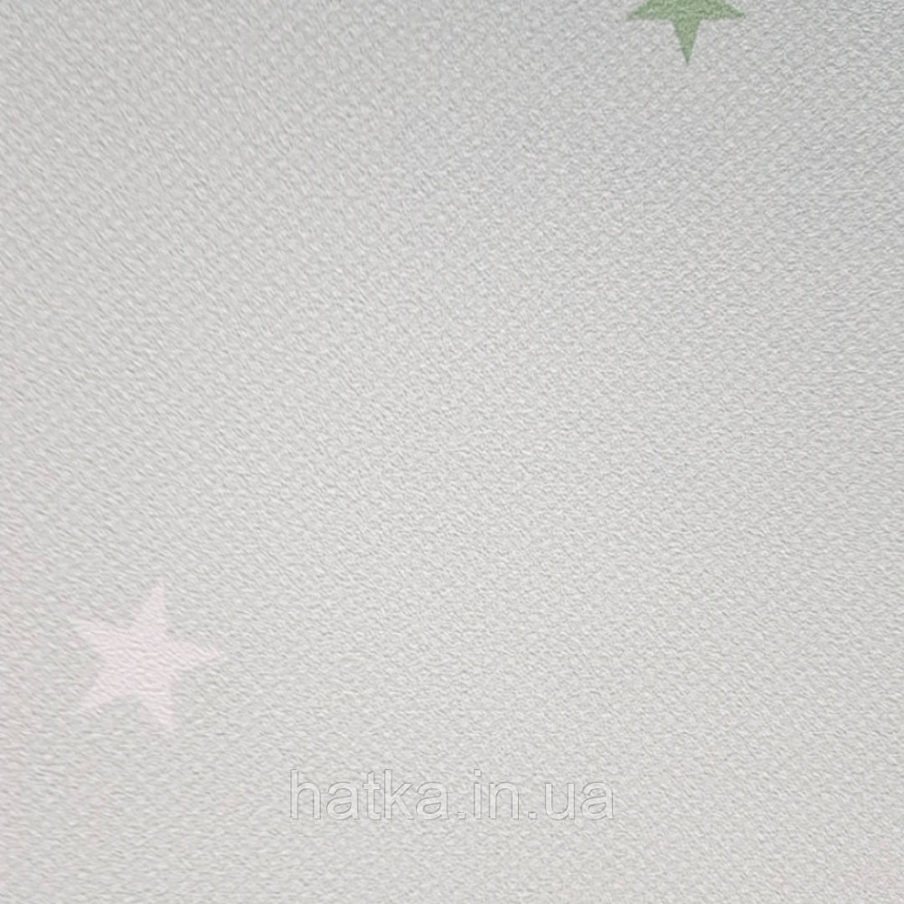 Метрові вінілові шпалери на флізеліні AdaWall Ada Kids дитячі зірки небо зелене біле на салатовому Київ - фото 3