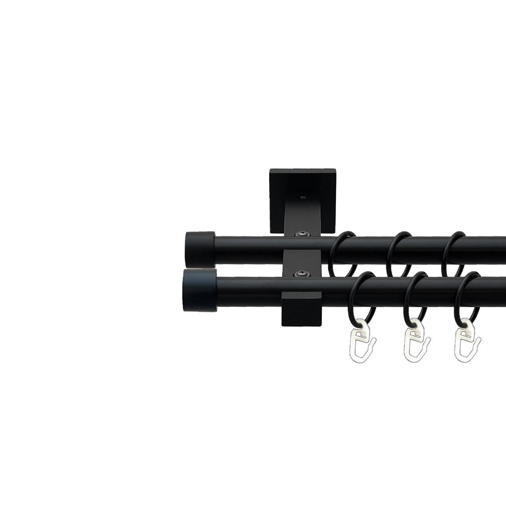 Карниз Orvit Заглушка металевий дворядний техно гладка труба кільце металеве Чорний Оксамит 19\19 мм 160 см (00-00026668) Львів - фото 1