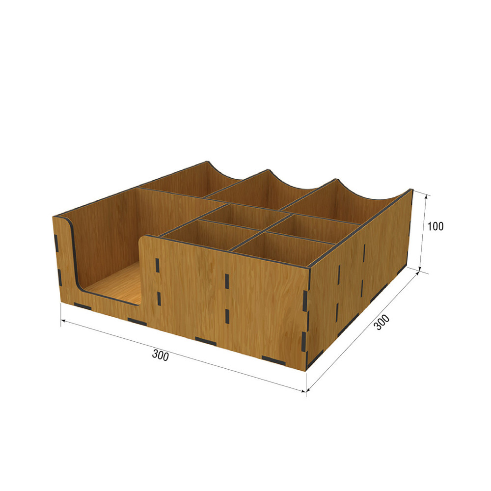 Органайзер EKOSTAR дерев'яний дуб з отворами для кришок 30х30 Київ - фото 3