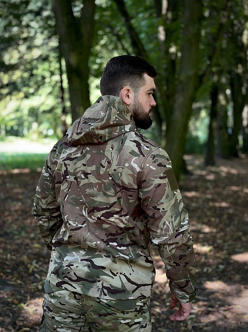 Демісезонна чоловіча куртка Soft Shell мультикам, чоловіча тактична куртка софт шел Львів - фото 9