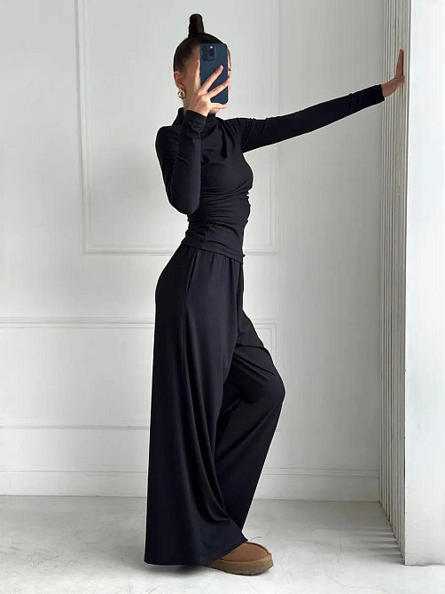 Жіночий стильний повсякденний костюм двійка трикотаж рубчик Одеса - фото 3