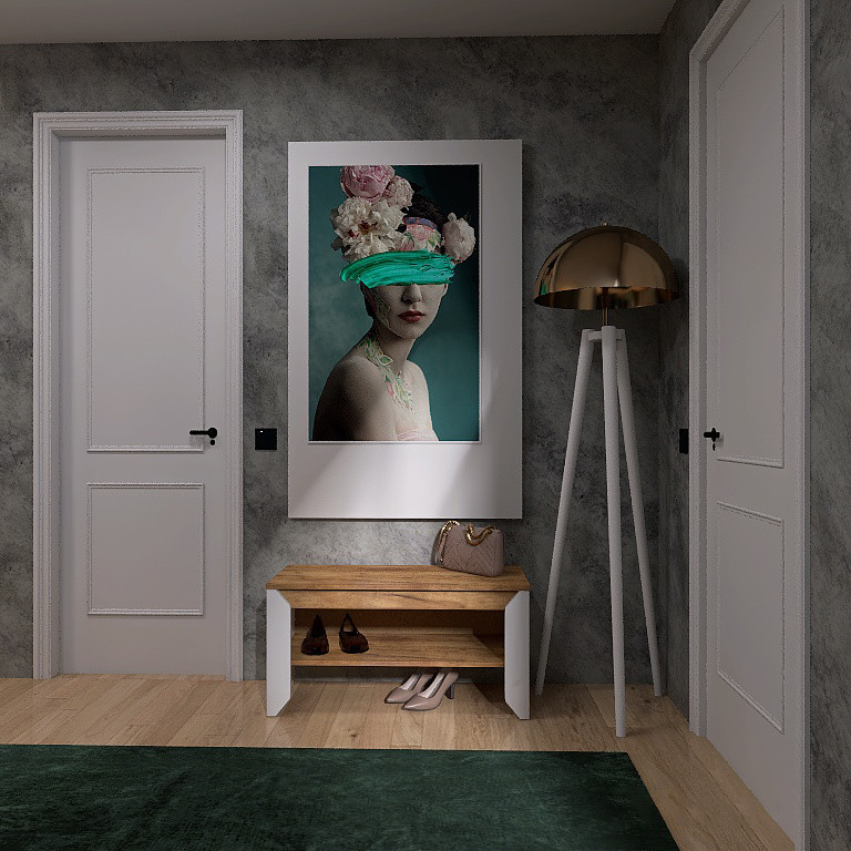 Тумба для обуви Эверест Нордик-900 90х38х45 см Белый + Дуб крафт золотой (DTM-5545) Львов - изображение 2