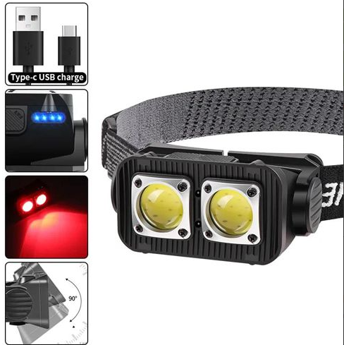 Налобний ліхтар K372/L-31-2COB(White+Red), Motion Sensor, Li-Ion акумулятор, індикація заряду, ЗП T Дніпро - фото 1