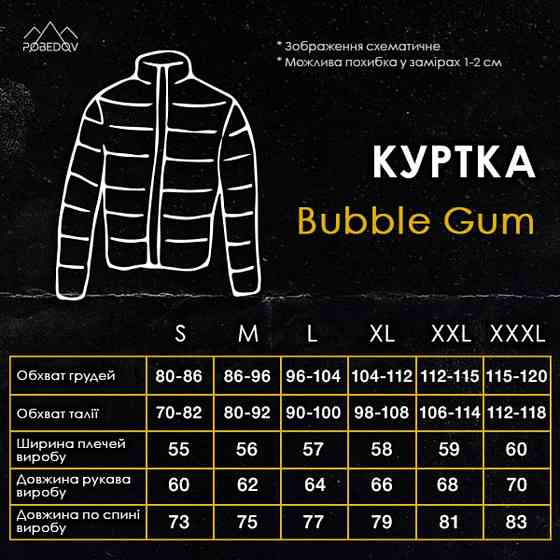 Чоловіча зимова куртка чорна Pobedov Bubble Gum Київ