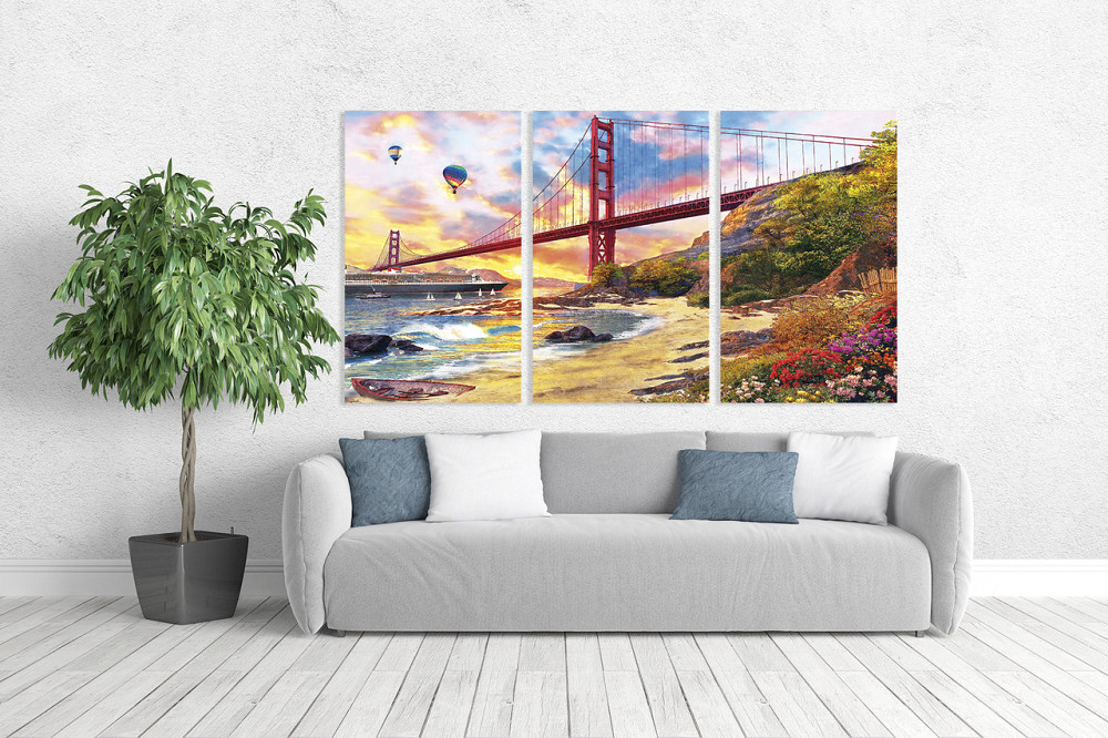 Модульная картина в гостиную / спальню  Міст Сан-Франциско  ART-009_3A 100х150 см Киев - изображение 2