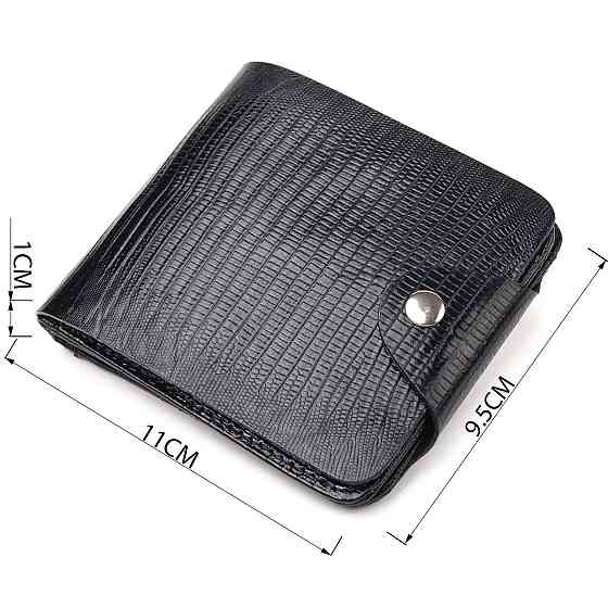 Портмоне для чоловіків у два складення з натуральної фактурної шкіри CANPELLINI 21575 Чорне Київ