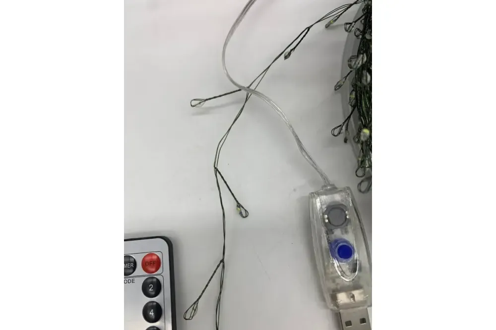 Гирлянда Роса на катушке фейерверк - мишура от USB, 20м, 600LED + пульт Белый Коломия - фото 3