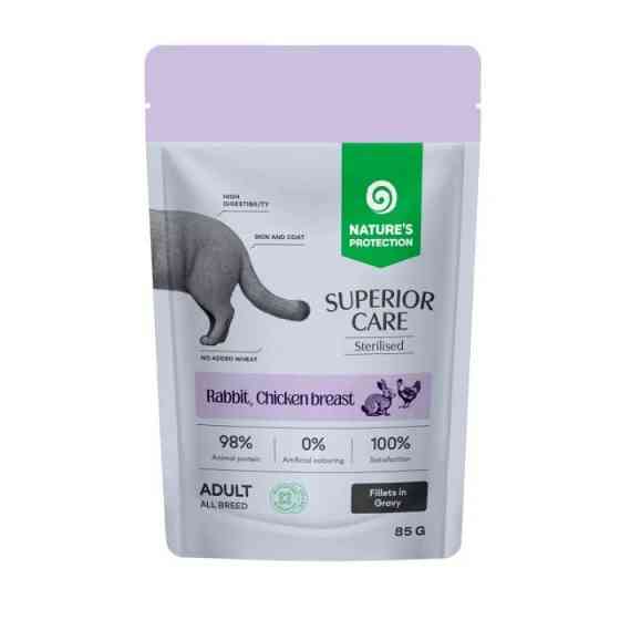 Nature's Protection Superior Care Sterilised Grain Free Adult Cats with Rabbit, Chicken Breast and Cranberries Вологий корм для стерилізованих ко Киев