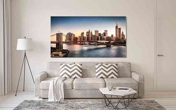 Картина полотно у вітальню / спальню  Місто і  MLP_390 ( 60х30см ) 90х180см Київ