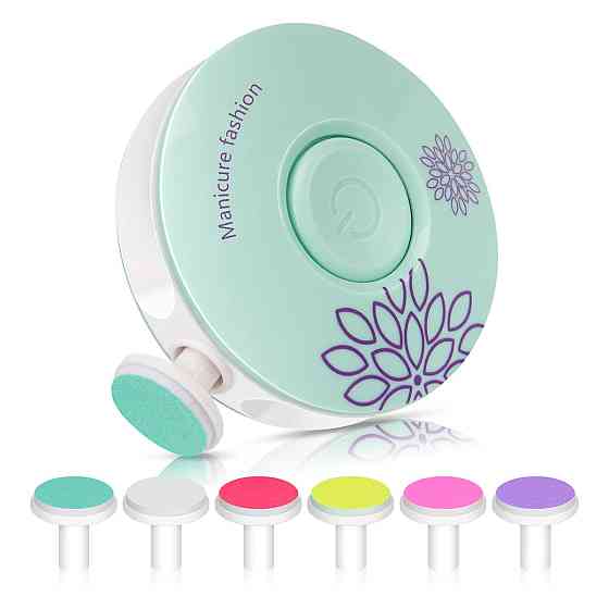 Дитячий тример Sindax для нігтів з 6 шліфувальними головками (Зелений) Николаев