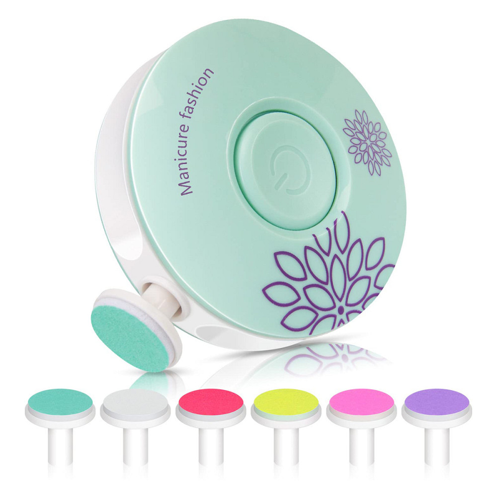 Дитячий тример Sindax для нігтів з 6 шліфувальними головками (Зелений) Николаев - изображение 1