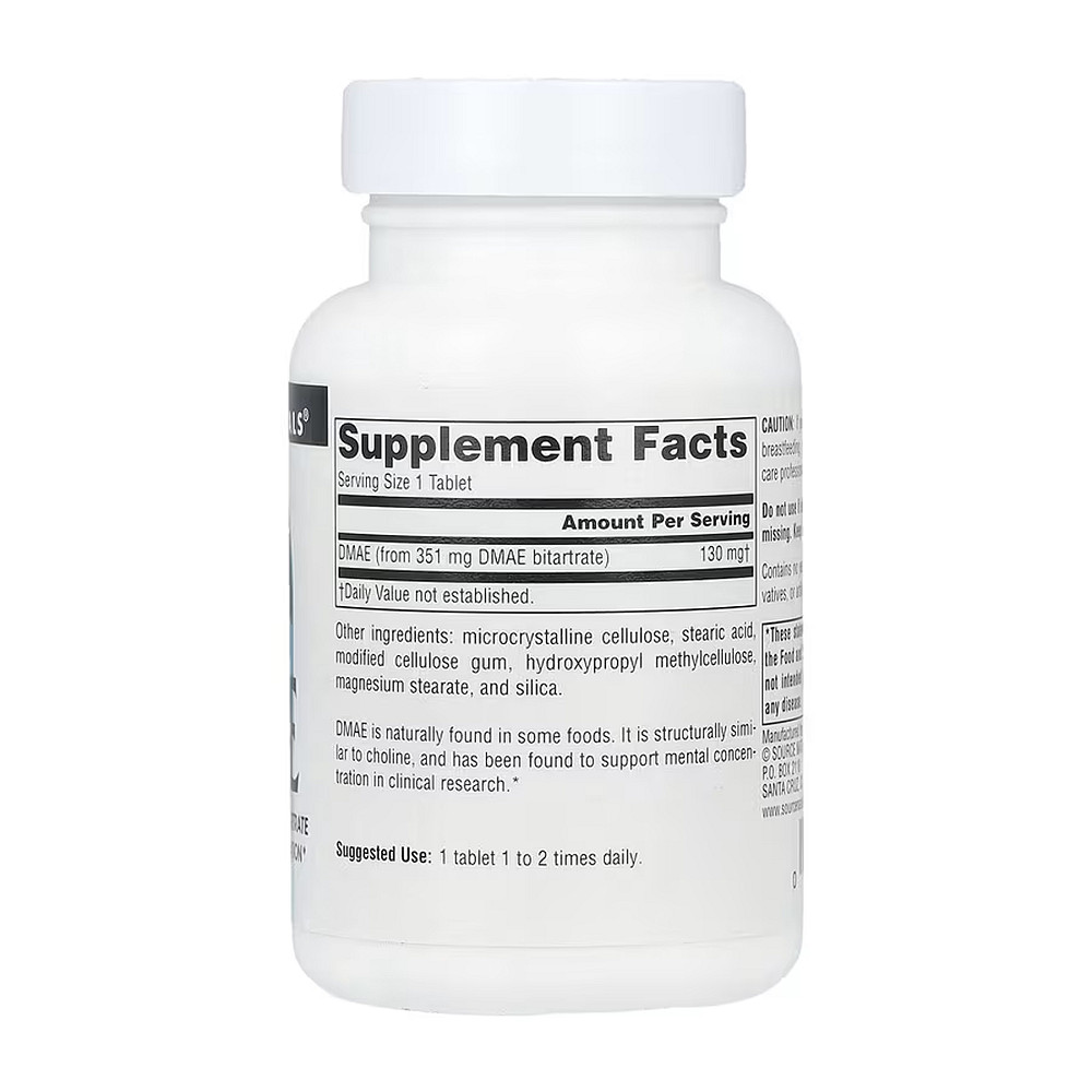 Диметиламіноетанол Source Naturals DMAE 351 мг 100 таблеток Луцьк - фото 2