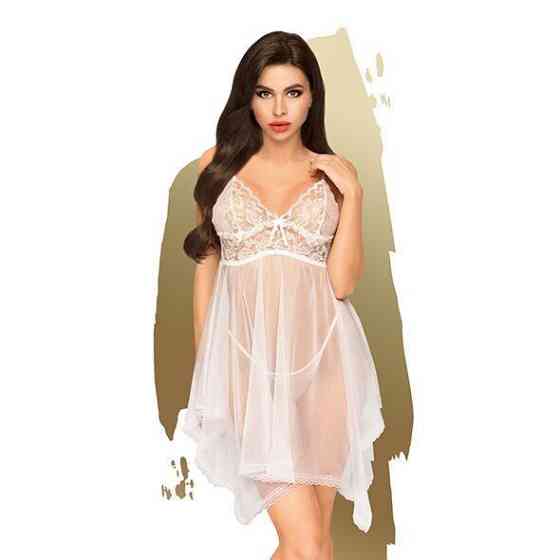 Бэби-долл с ажурным браллетом и ассиметричным подолом Penthouse - Naughty Doll White S/M Sex Aura Киев