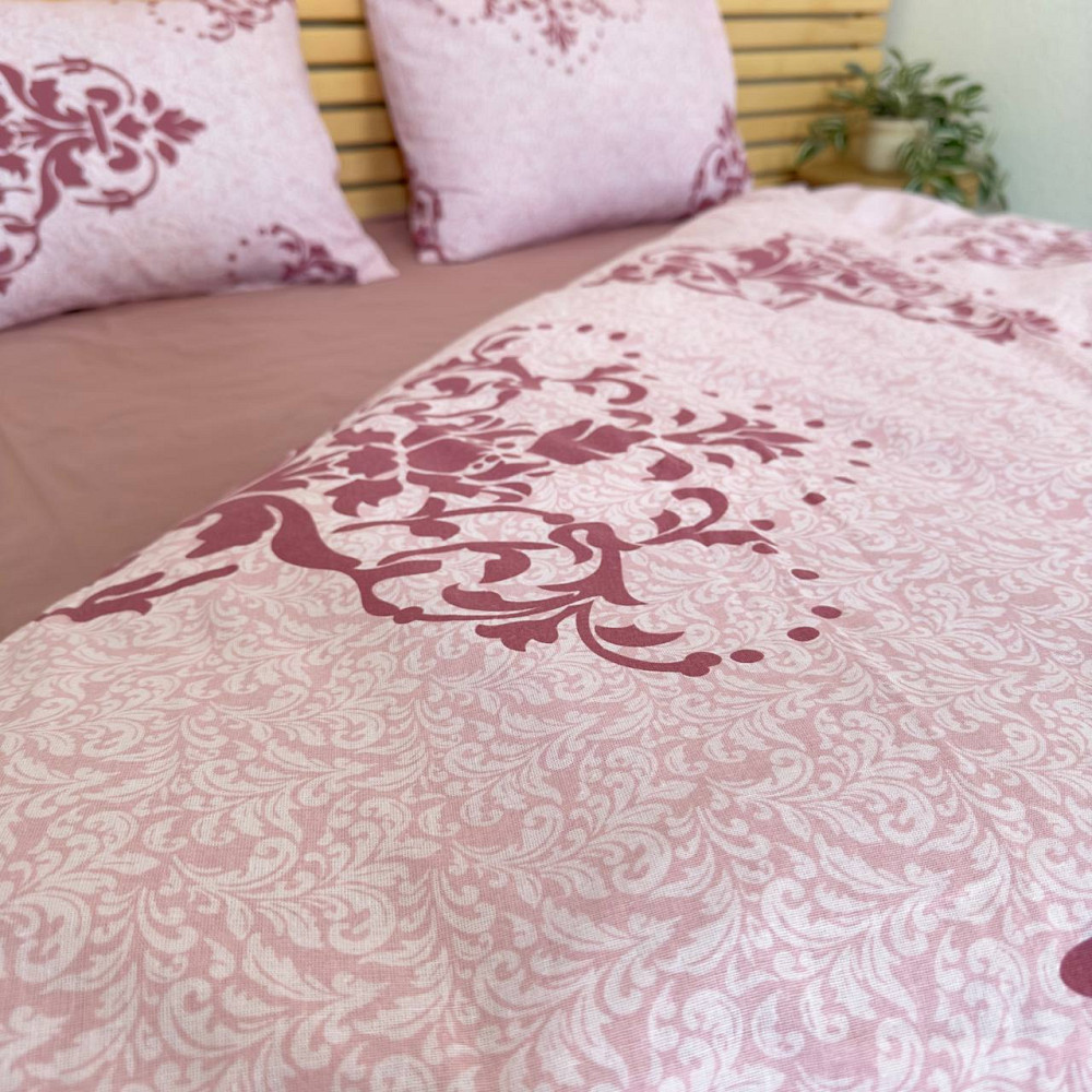 Постельное белье бязь Евро Орнамент 100% хлопок YouStar (Пудровый) Сумы - изображение 5