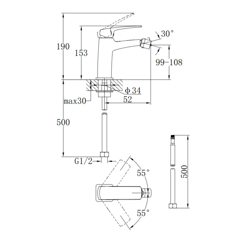 Змішувач для біде Qtap Tern QTTER255CRM47589 Chrome Київ - фото 9
