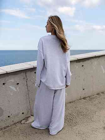 Женский стильный оверсайз костюм двойка: кофта и штаны турецкая трехнить петля пенье Меланж Одесса