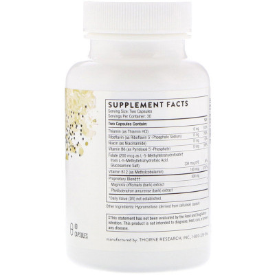 Трави Thorne Research Релора, Захист від Стресу, Relora Plus, 60 капсул (THR-04809) Вінниця - фото 2