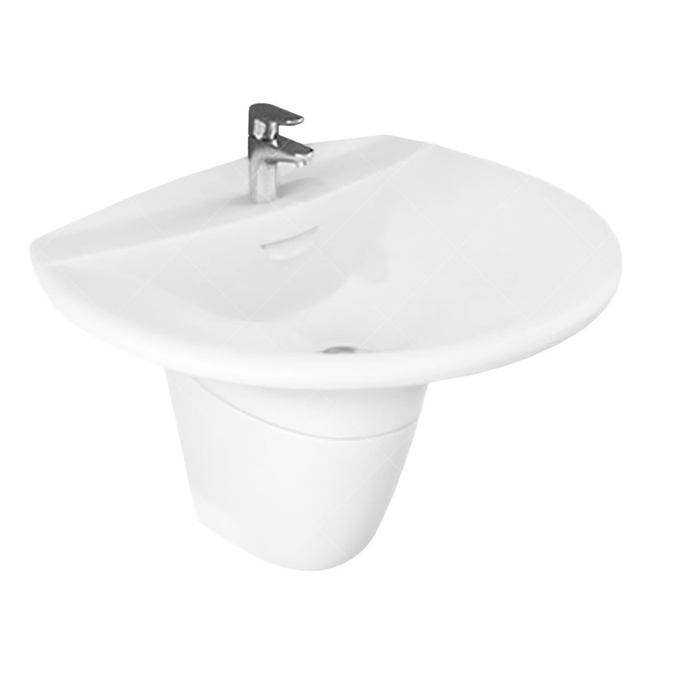 Раковина с полуножкой RAK Ceramics Venice 650x205x510 мм (RAK0041) Белый Киев - изображение 1