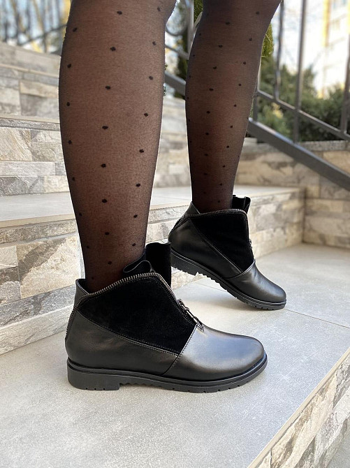Черевики жіночі ARLETT 3 чорні натуральна кожа осінь-весна висота 9см (2198) Коломыя - изображение 7