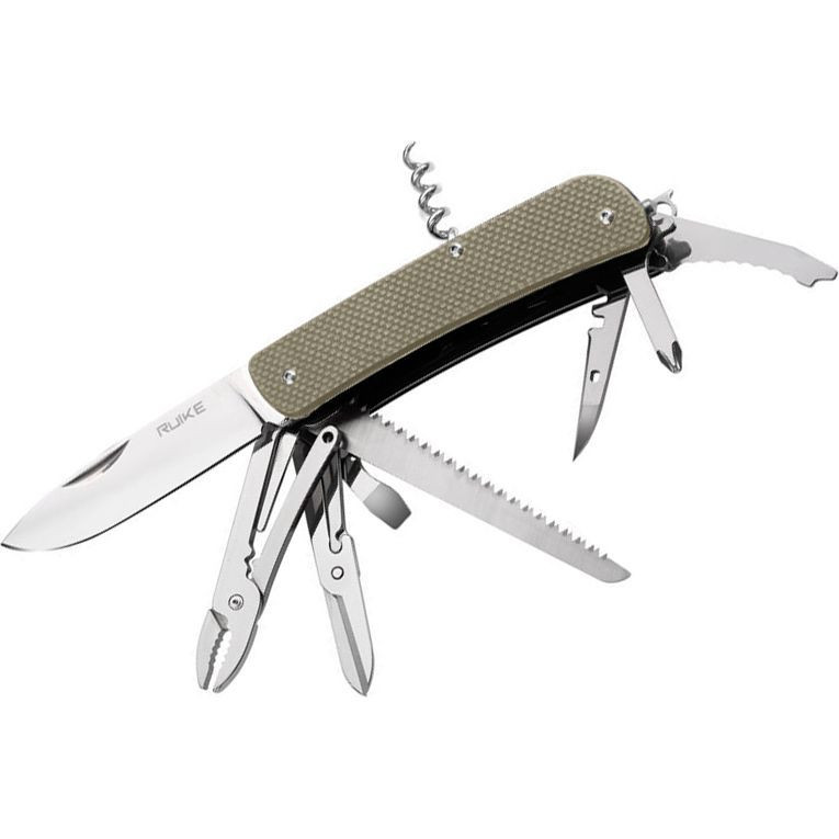 Багатофункціональний ніж Ruike Criterion L51, (8.5 см) 12C27 / G10 зелений, 23 інстр. Київ - фото 1