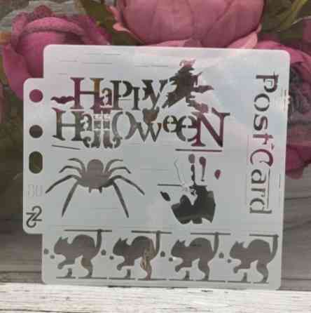 Трафарет Хэллоуин Пауки 13 на 13 см серый Киев