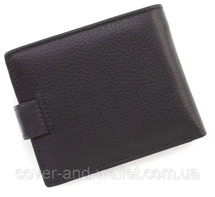 Классический мужской кожаный кошелек черного цвета Marco Coverna Киев - изображение 2