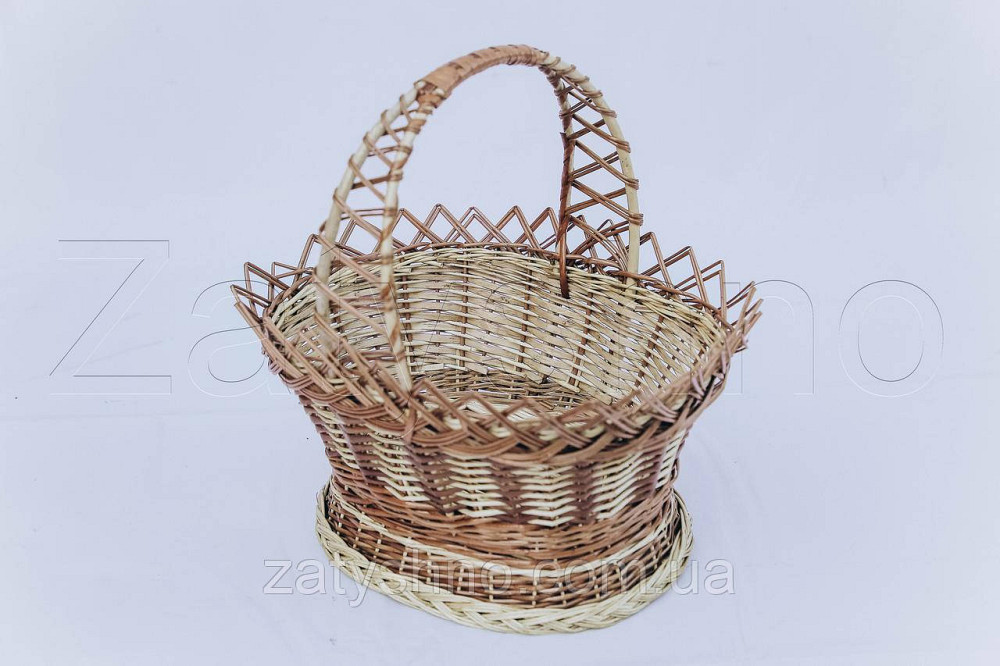 Кошик із лози для Великодня | плетений кошик для Великодня з лози | кошик на Великдень Київ - фото 2
