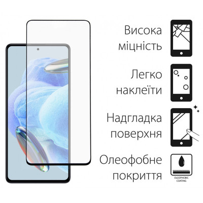 Стекло защитное Dengos Full Glue Xiaomi Redmi Note 12 Pro 5G/12 Pro+ 5G (black) (TGFG-294) Винница - изображение 2