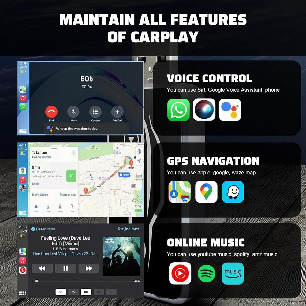 Бездротовий адаптер CarPlay Android Auto 2в1 для iPhone iOS 10+ Android 11+ з USB Type-C універсальний, карплей бездротовий Київ - фото 4