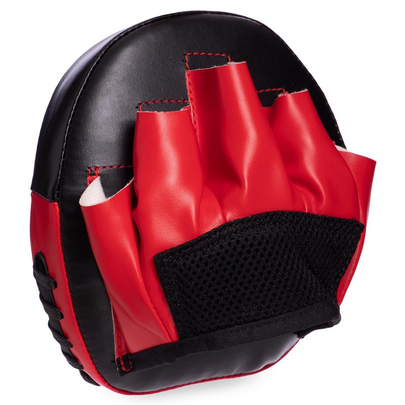 Лапа вигнута для боксу та єдиноборств MAXXMMA MP04 розмір 15x15x4 см чорний-червоний Київ - фото 3