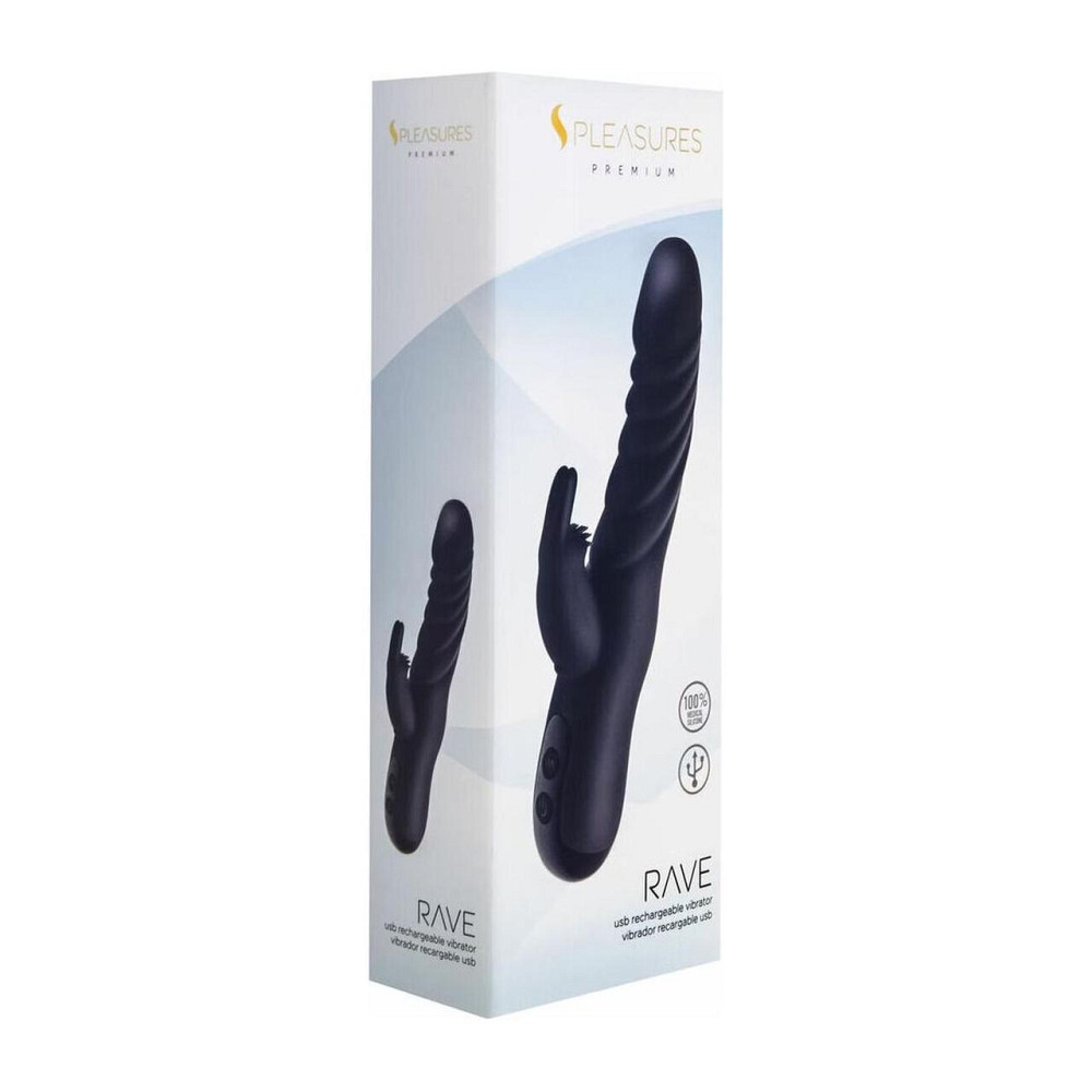 Вібратор-кролик S Pleasures Premium Rave Black Sex Aura Київ - фото 2