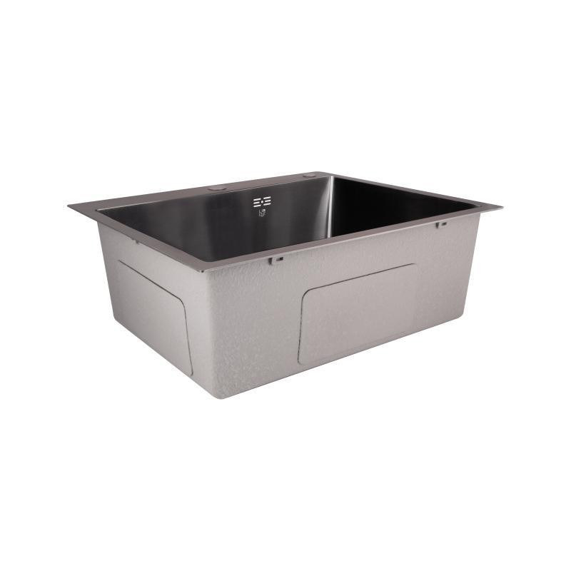 Кухонна мийка з нержавіючої сталі Lidz H60*50B 3.0/0.8 мм Brush Black (LDH6050BPVD3008) Київ - фото 4