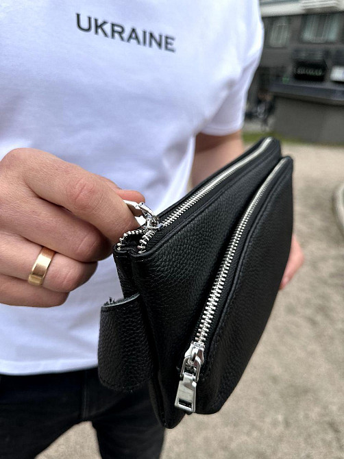 Поясна бананка унісекс 14х25х8, сумка конверт для телефону та документів TD-54928 чорна Київ - фото 2