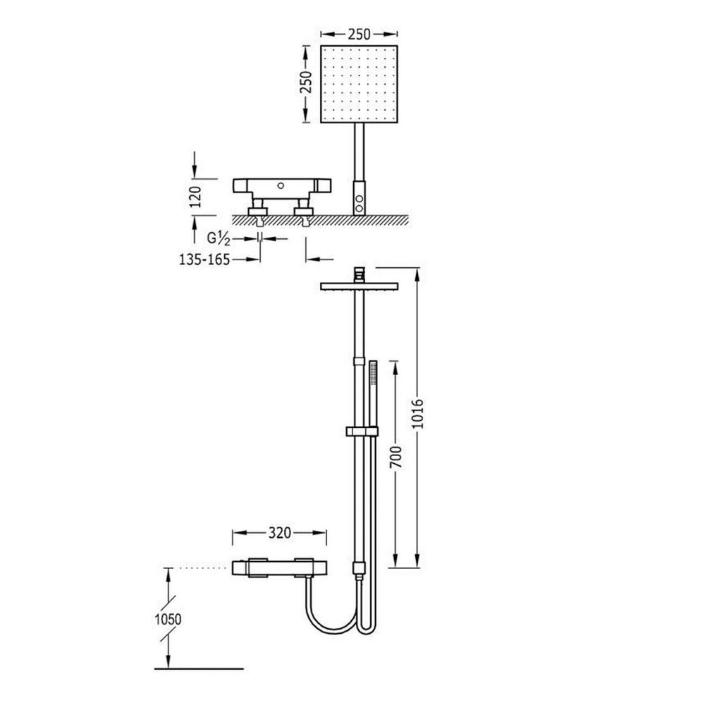 Душова система TRES CUADRO-TRES Termostatica 00738501,Лійка 250*250мм Spain Киев - изображение 4