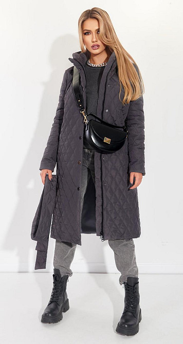 Стильне стьобане напівпальто (48) Київ - фото 2